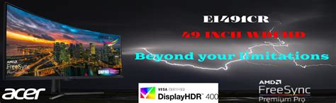 Acer EI491CR S 49 Inch LED 1800R Curved DFHD 3840 X 1080 Pixels VA ...