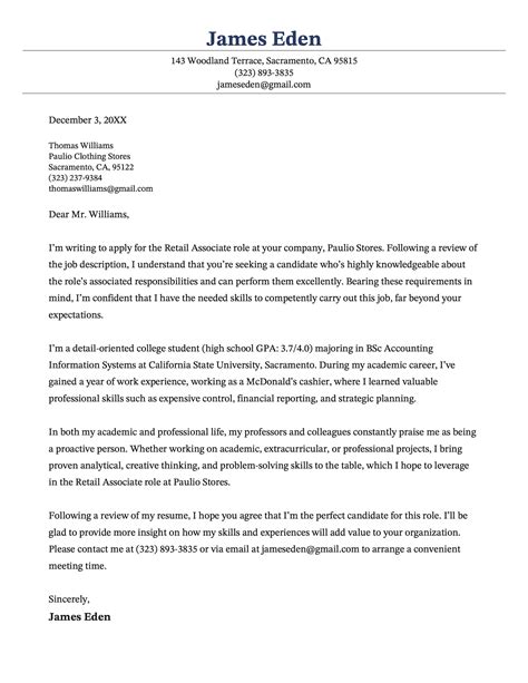 Cover Letter for a Part Time Job (Template, Sample, & Tips)