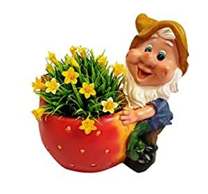 Wonderland gnome/Gnomes/Dwarf with Strawberry Planter (for Real Plants ...
