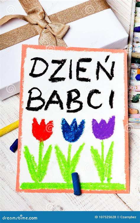 Polish Grandmothers Day Card with Words: Grandmothers Day. Stock Photo ...