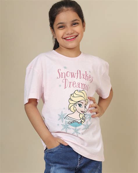 Frozen Printed Oversized Fit Tshirt For Girls – Kidsville