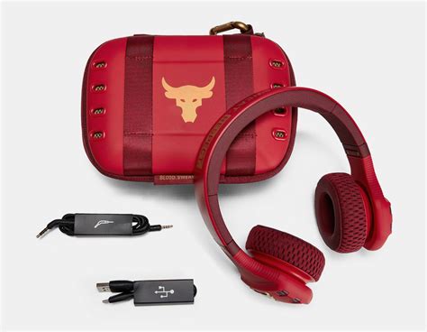The Rock Under Armour Headphones Red Gold | FighterXFashion.com