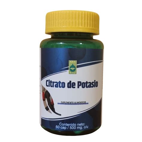 Suplemento Natural Citrato de Potasio - Energía y Salud en 60 Cáp