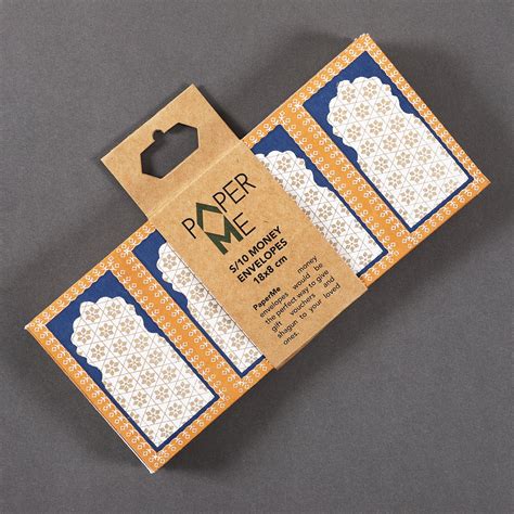 Jharokha Blue Money Envelope (Set of 10) – PaperMe