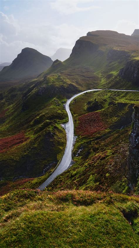Download wallpaper 1080x1920 mountains, road, aerial view, landscape ...