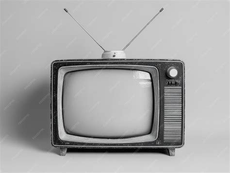 Classic blackandwhite TV with rabbitear antennas on top | Premium AI ...