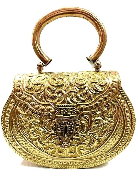 Trend Overseas Golden clutches Vintage Handmade Brass metal purse Hand ...