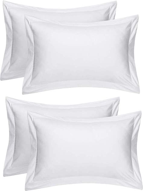 Buy Homefab India 4 Piece Stripe Glace Cotton Pillow Covers - White ...