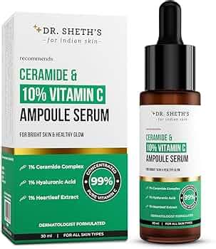 Dr. Sheth's Ceramide & 10% Vitamin C Ampoule Serum|Bright & Glowing ...