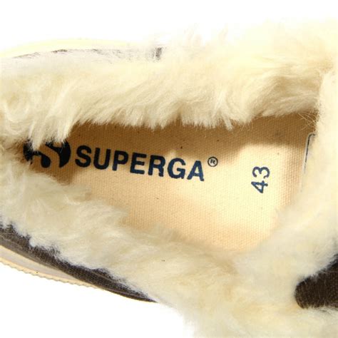 H0156 sneaker uomo SUPERGA military canvas/eco fur shoes man
