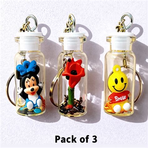 Get Cute Mini Bottle Keychains (Pack of 3) Online - 99Wholesale ...