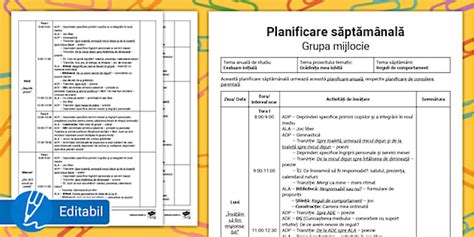 Reguli de comportament – Model de planificare grupa mijlocie
