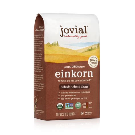 Jovial Organic Einkorn Whole Wheat Flour COC1- Bread Baking Flour for ...