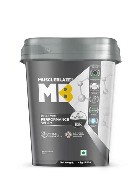 MuscleBlaze Biozyme Performance Whey Protein Powder, Rich Chocolate ...