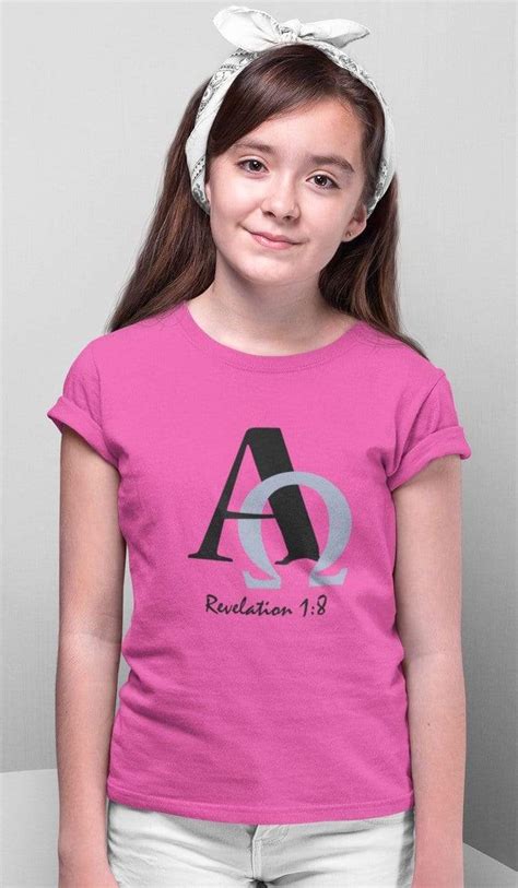 "Alpha and Omega" Inspirational Christian Girl Round Neck T-Shirt ...