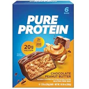 Pure Protein 50 g High Protein Bar - 20 g Protein - 6 Bars (Chocolate ...