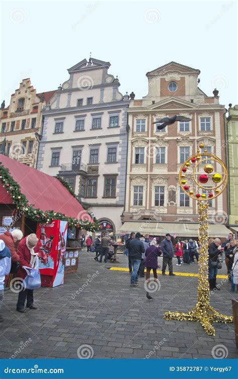At the Center of Prague in December Editorial Photography - Image of ...