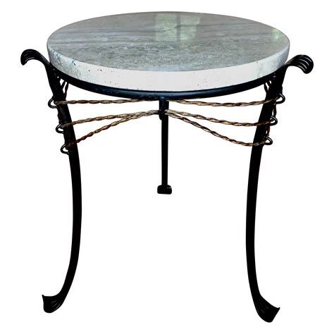 1940s French Wrought Iron Side Table For Sale at 1stDibs
