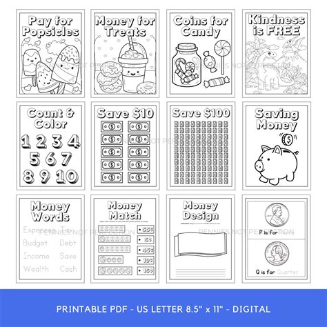 Money Coloring Book For Kids (35 CUTE Money Coloring Sheets ...