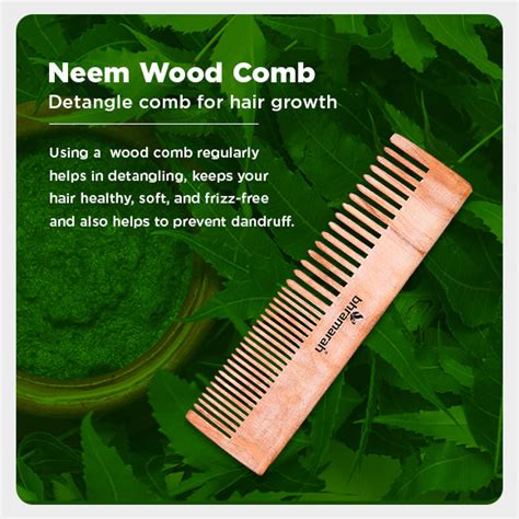 Neem Wood Comb (Detangle comb for hair growth) – Bhramarah