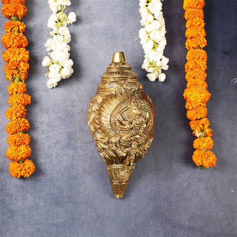Brass Superfine Surya Dev Shankh 9 inch antique – Budhshiv.com