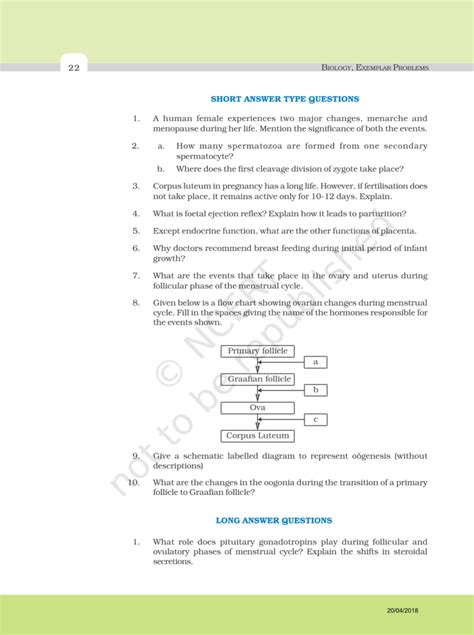 NCERT Exemplar Class 12 Biology Chapter 3 - Human Reproduction