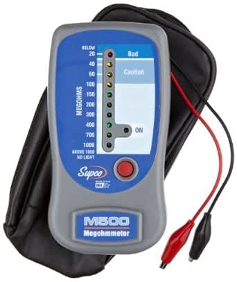 Supco M500 Insulation Tester/Electronic Megohmmeter with Soft Carrying ...