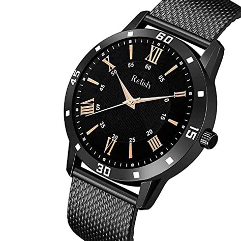 Buy Relish Analogue Men's & Boys' Watch (Black Dial Black Colored Strap ...