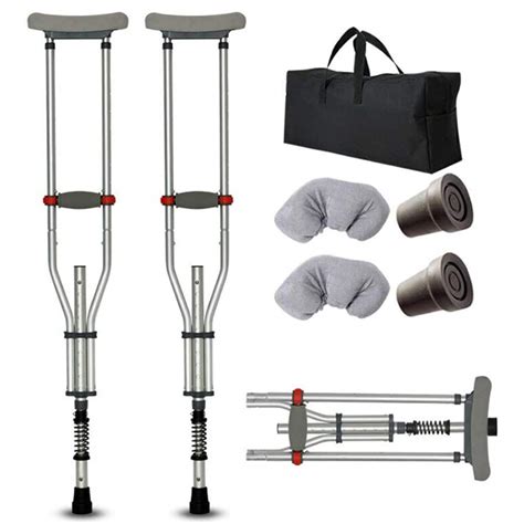 Buy WERT Push-Button Aluminum Crutches, Underarm Adult Crutches with ...
