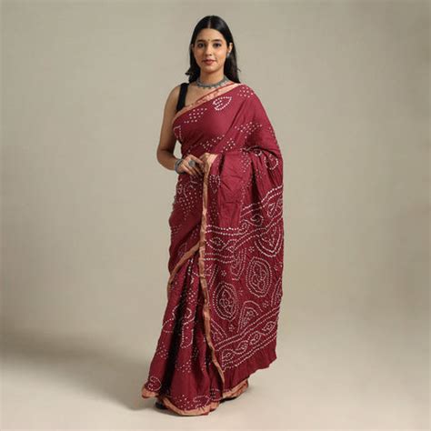 Pure Bandhani Saree - Buy Bandhani Bandhej Print Saree Online | iTokri