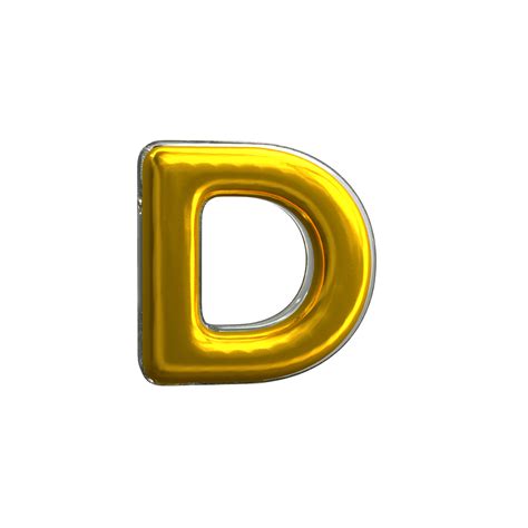 Mental Yellow Letter D 3D Render 11380479 PNG
