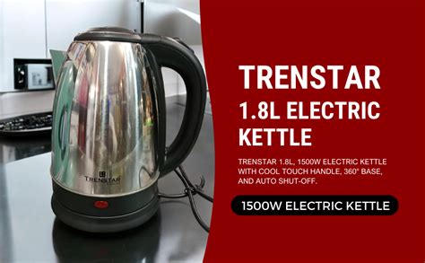 Trenstar 1.8L, 1500W Electric Kettle with Filter, 360 Degree Power Base ...