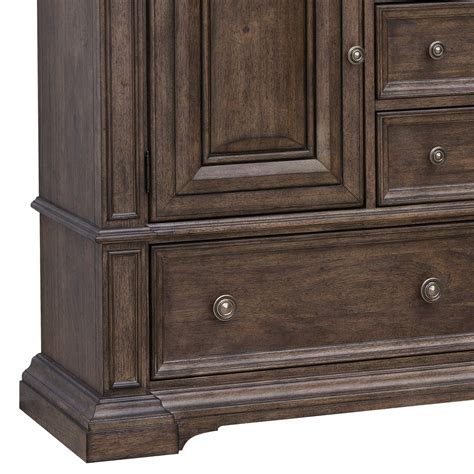 Woodbury 5-Drawer Dresser with Cabinets – English Elm
