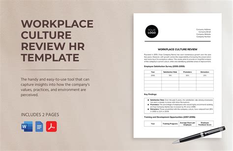 Workplace Culture Review HR Template in Word, PDF, Google Docs ...