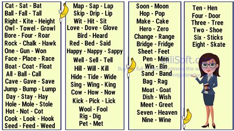 Words that Rhyme: Definition, List of Rhyming Words and Examples ...