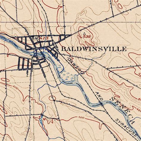 Baldwinsville, NY - Restored Vintage Map - Etsy