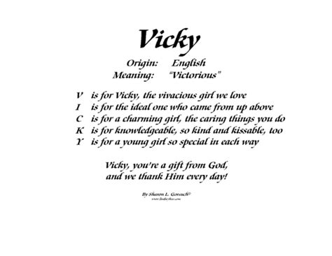 Meaning of Vicky - LindseyBoo