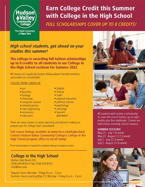 Free Summer College Coursework at HVCC | Schodack Central School District