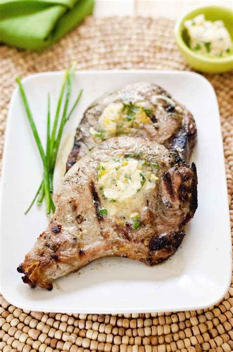 Grilled Pork Chops with Lemon Chive Butter (The Best Grilled Pork Chops ...