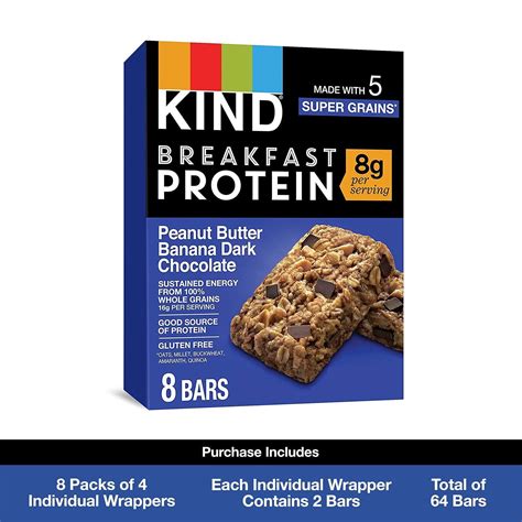 KIND Breakfast Protein Bars | Peanut Butter Banana Dark Chocolate ...