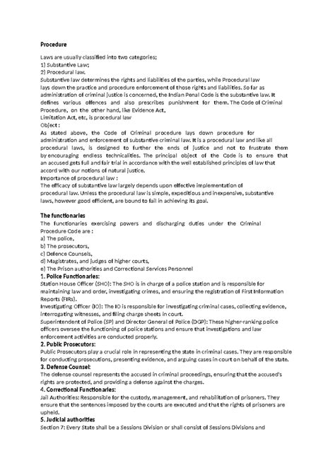 Unit 1 - unit 1 complete notes - Procedure Laws are usually classified ...