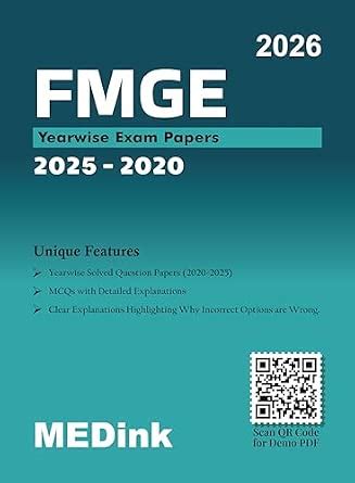 Buy FMGE Yearwise Solved Question Papers (PYQ) for 2026 Exam | 2020 ...