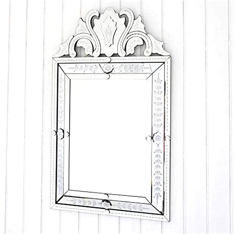 Indianshelf Glass Antique Pediment Venetian Mirror Heritage Silver Finish
