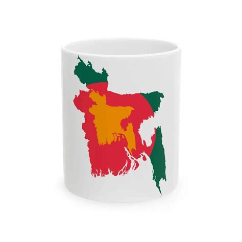 Flag-map of Bangladesh 1971-1972 (Bangladesh) White Coffee Mug | Shop Unique Drinkware at ...