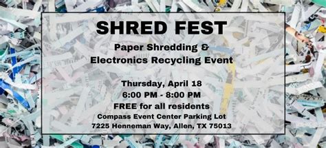 Paper Shredding & Electronics Recycling Event, 7225 Henneman Way, Allen ...