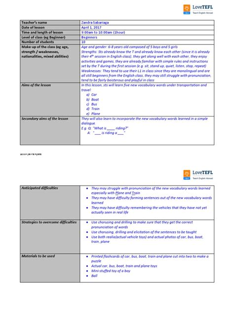 Module 2 Video Lesson Plan Examples TEFL 的图像结果