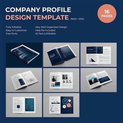 16-page Annual Report Template: Modern Company Profile (INDD + IDML) - Etsy