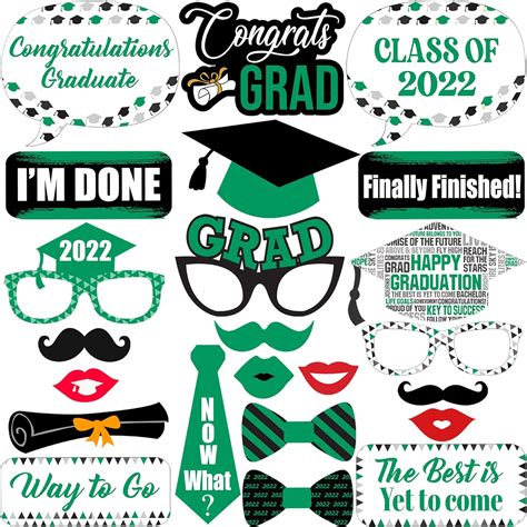 Green Graduation Photo Booth Props 2022 - Graduation India | Ubuy