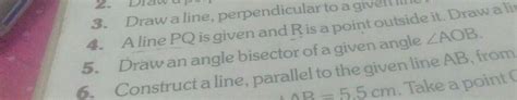 draw an angle bisector of a given angle AOB - Brainly.in