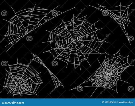Collection of Cobweb, Isolated on Black, Transparent Background ...